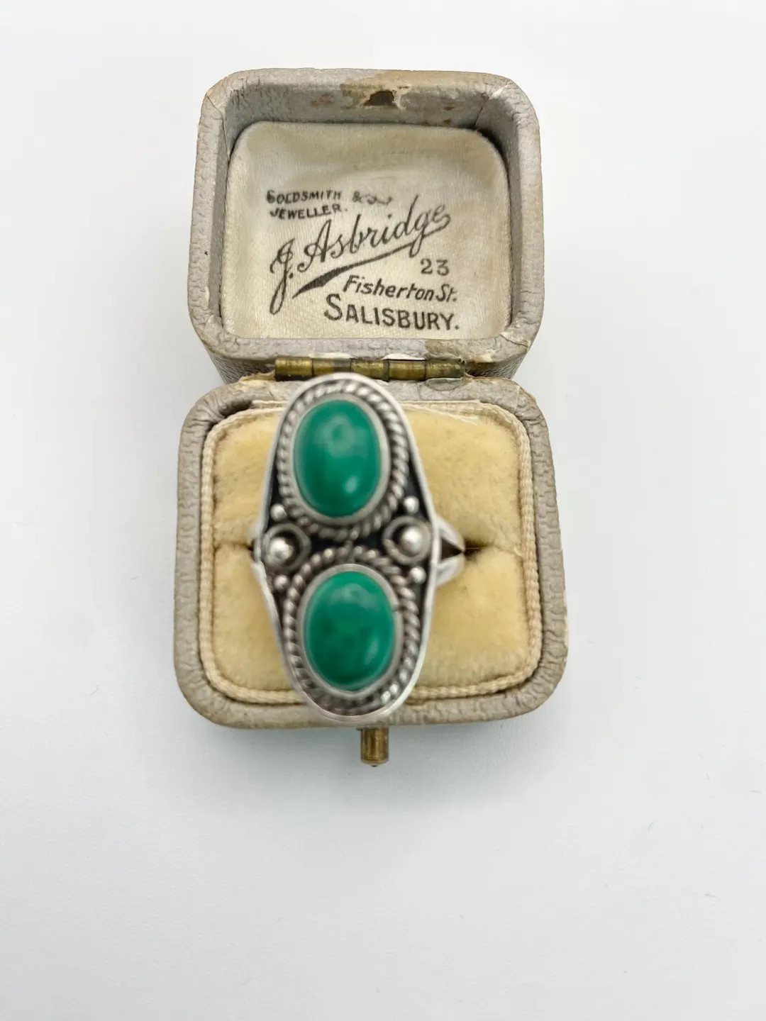 Vintage, Sterling Silver, Malachite, Native American, Navajo Ring Size M - Etsy | Etsy (US)