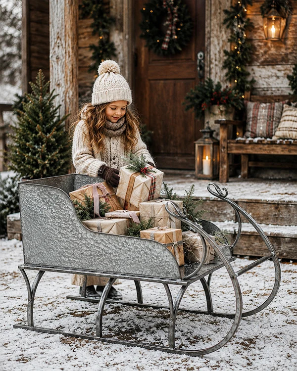 50 Inch Huge Metal Sleigh | Decor Steals