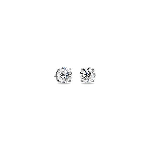 Diamond Stud Earrings in 14k White Gold (4 ct. tw.) | Blue Nile | Blue Nile