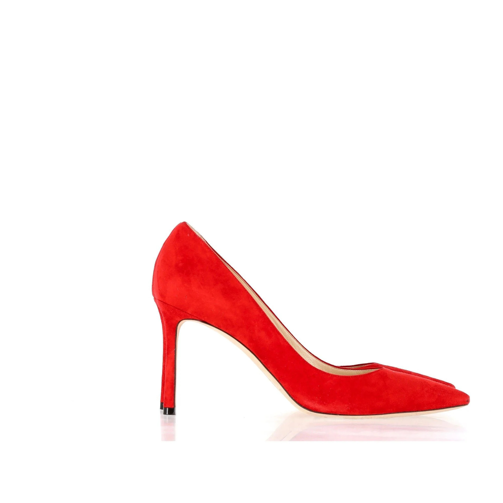 Jimmy Choo Romy Pumps in Red Suede | Shop Simon