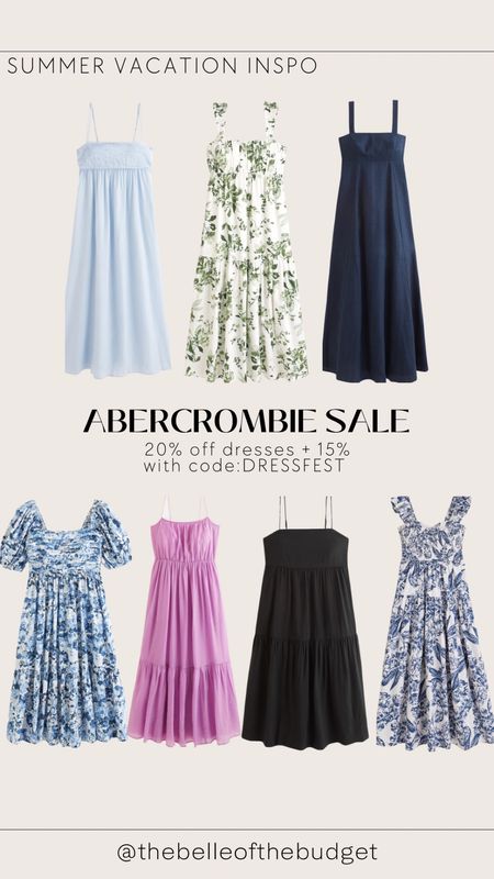 Abercrombie sale! 

20% off all dresses and men’s shirts + 15% off everything else! 15% off on top with code: DRESSFEST