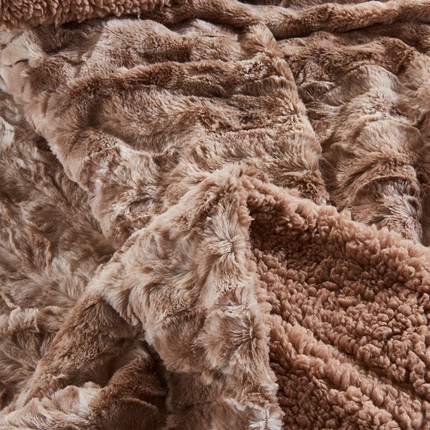 Click for more info about Trio Super Soft Fuzzy Faux Fur Throw Blanket and Pillow Cover Set