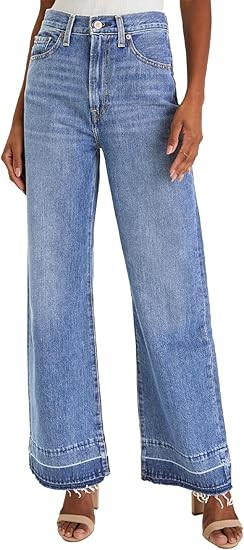Astylish Women's High Waisted Wide Leg Jeans Trendy Straight Leg Jeans Zimbaplatinum Denim Pants | Amazon (US)