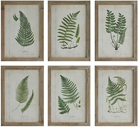 Creative Co-Op Wood Framed Wall Décor with Fern Fronds (Set of 6 Designs) | Amazon (US)