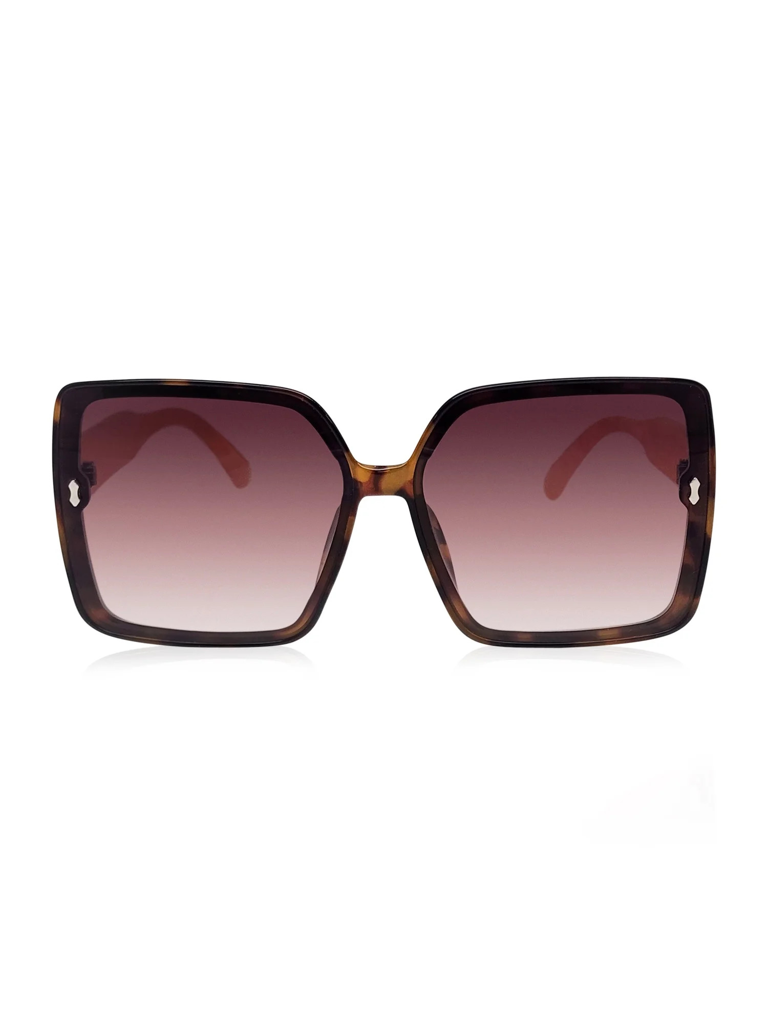 Time and Tru Women's Last Stop Pink Plastic Oversize Square Sunglasses with Brown Tinted Lenses a... | Walmart (US)