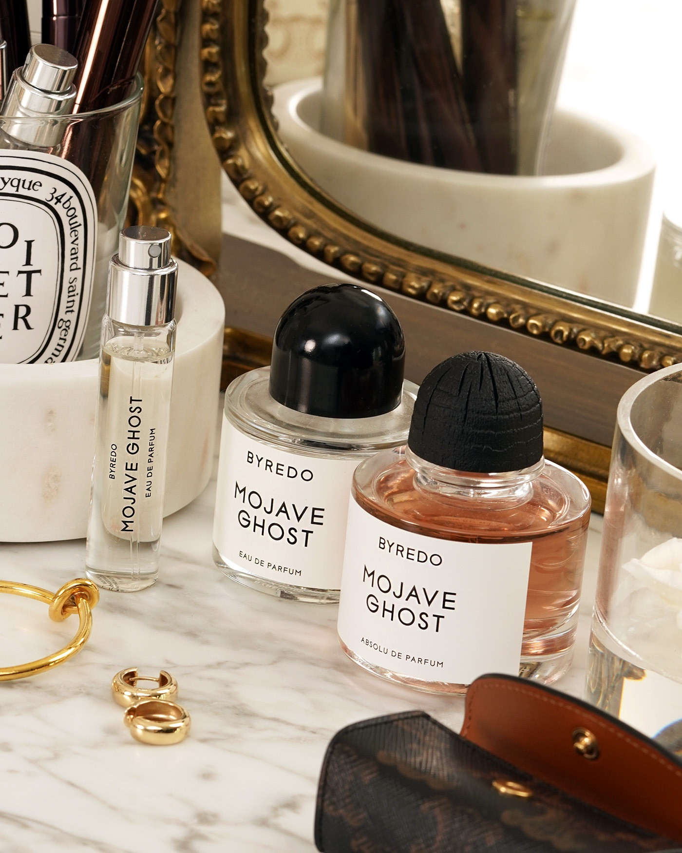 Byredo Mojave Ghost and Mojave Ghost Absolu. The Absolu version is the better one!

The Absolu version is richer and creamier in smell with substantially longer lasting power. Both have a very similar vibe. 

Absolu Notes:
Top: Ambrette, Nesberry
Heart: Magnolia, Sandalwood, Violet
Base: Amber, Cedarwood, Musks

#LTKBeauty