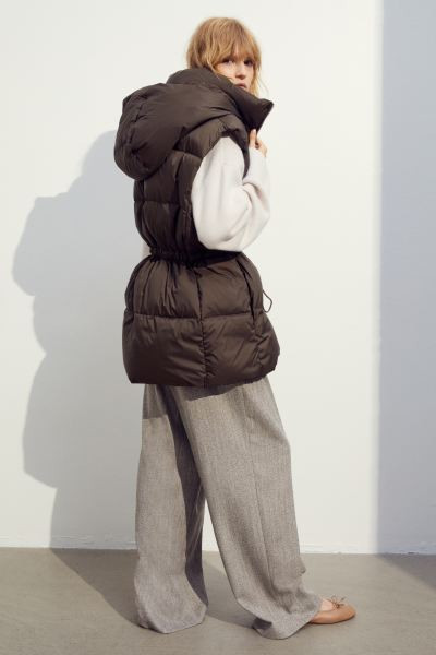 Down Puffer Vest - Brown - Ladies | H&M US | H&M (US + CA)