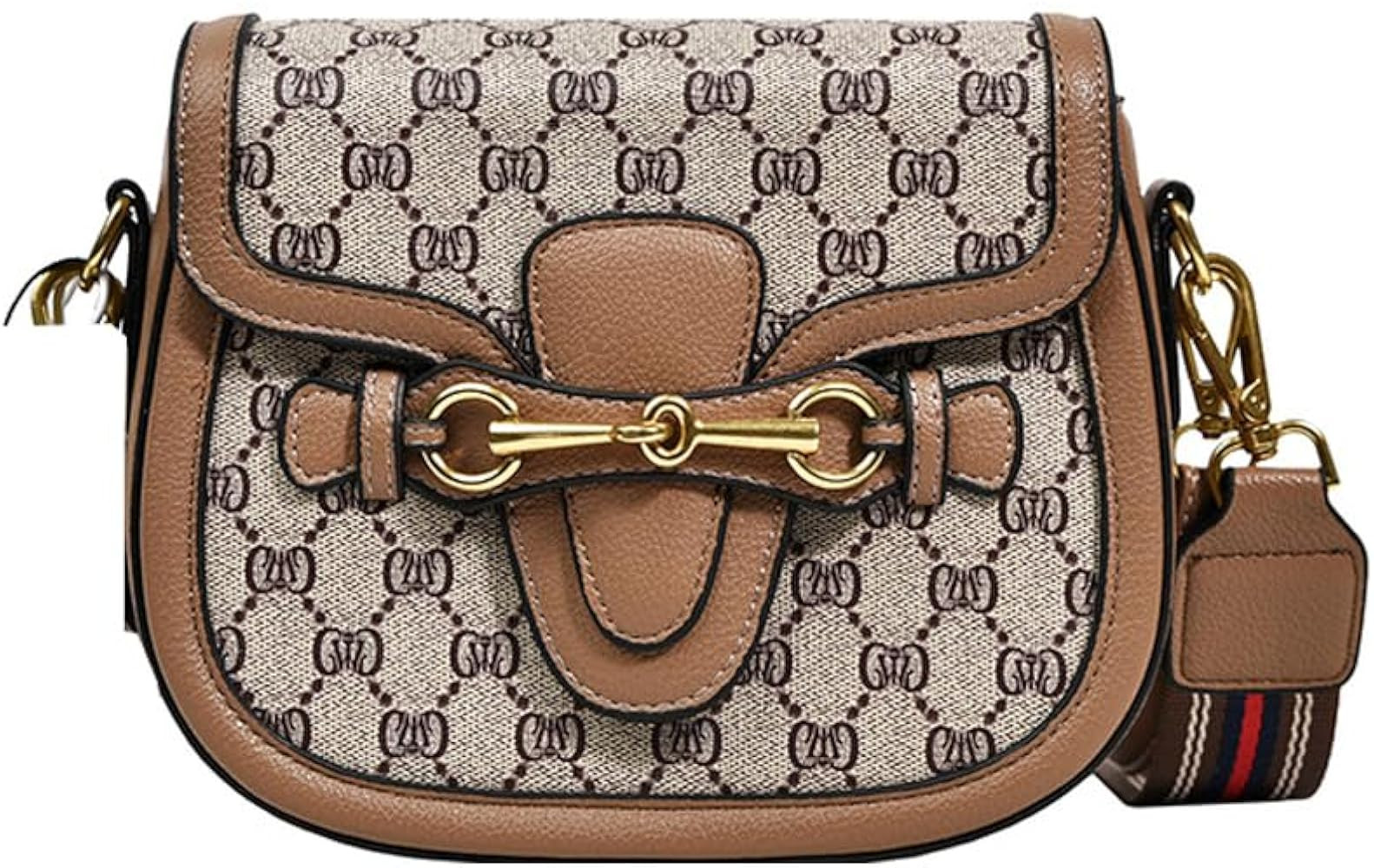 Women's Small Crossbody Bags with Golden Buckle Artificial Leather Purse Handbag in Fashionable D... | Amazon (US)