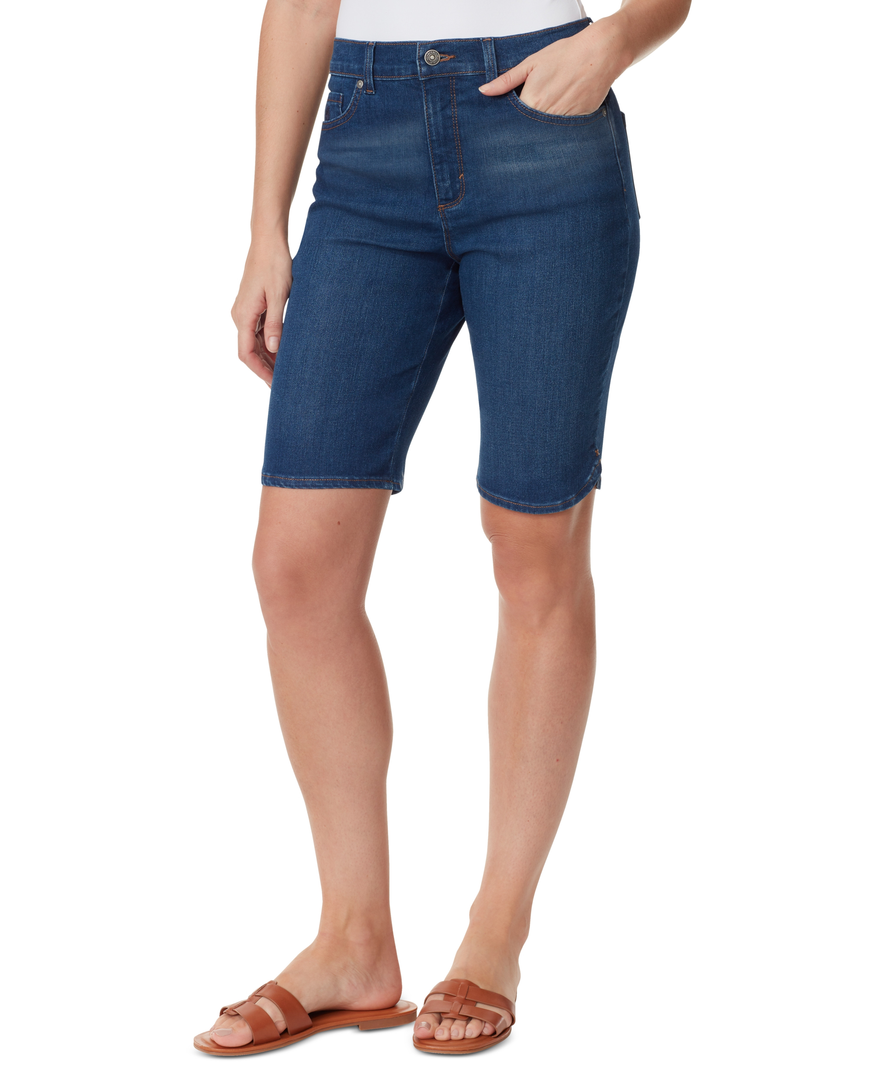 Women's Amanda High-Rise 11" Denim Bermuda Shorts Sismuit Wash 16 | Walmart (US)