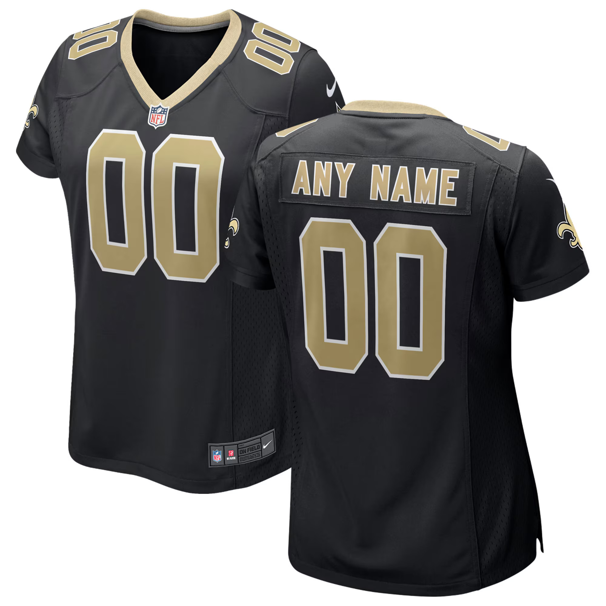 Women's Nike Black New Orleans Saints Custom Game Jersey | NFL Shop