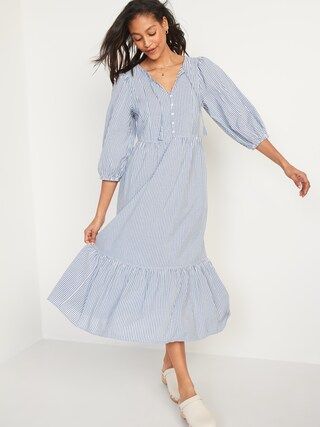 3/4-Sleeve All-Day Maxi Swing Dress for Women | Old Navy (US)