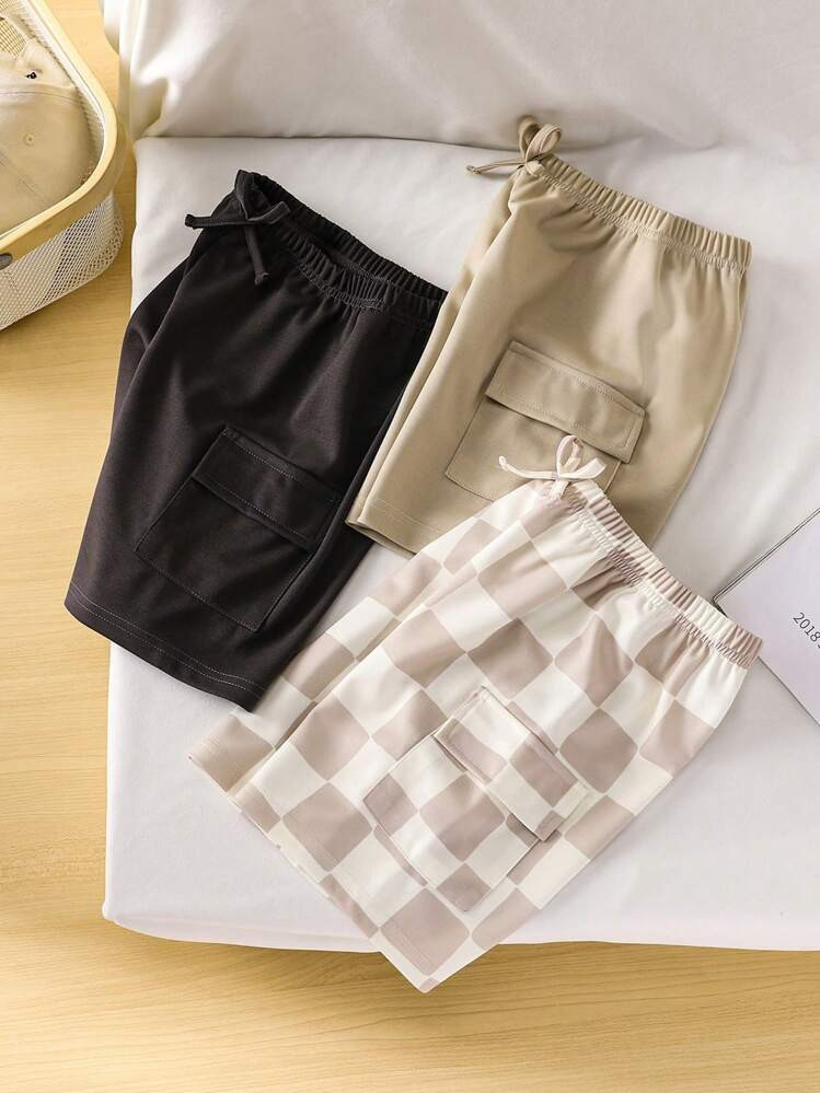 Young Boy Plaid Breathable Comfortable Shorts, Suitable For Spring, Summer, And Autumn, Casual An... | SHEIN