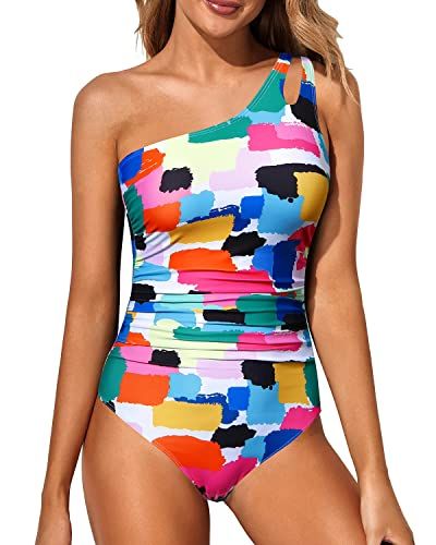 Holipick One Shoulder One Piece Swimsuit for Women Tummy Control Bathing Suits Modest Full Covera... | Amazon (US)