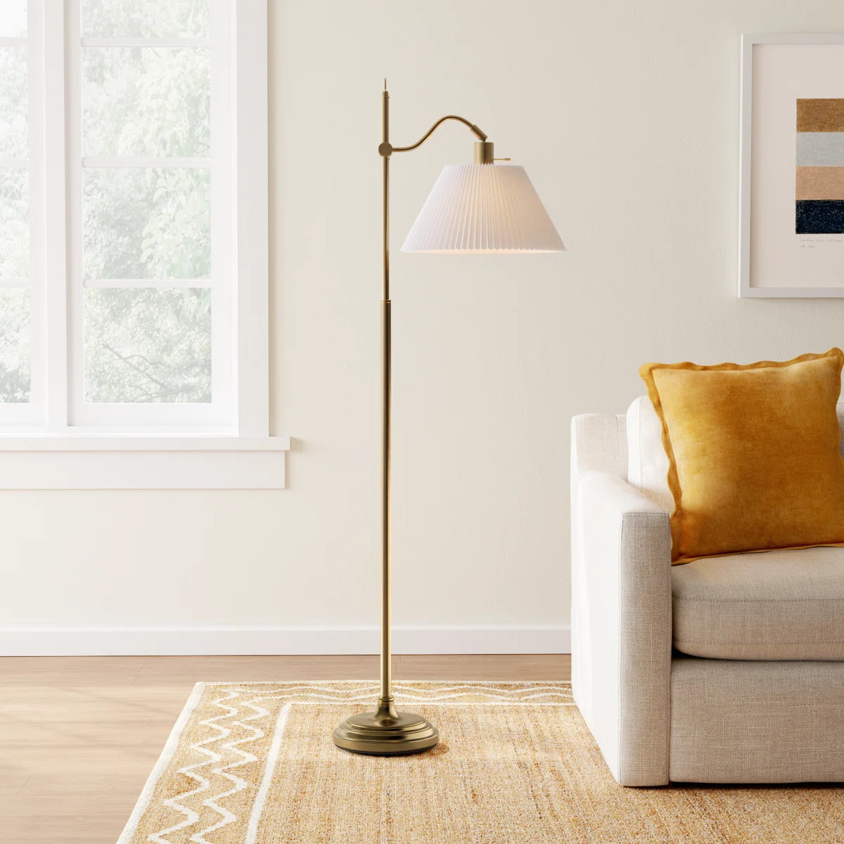 Swanmore 64.75'' Brass Task Floor Lamp | Wayfair North America