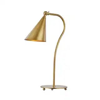 Mitzi by Hudson Valley Lupe 1-light Aged Brass Table Lamp, Aged Brass Metal - Overstock - 2827298... | Bed Bath & Beyond