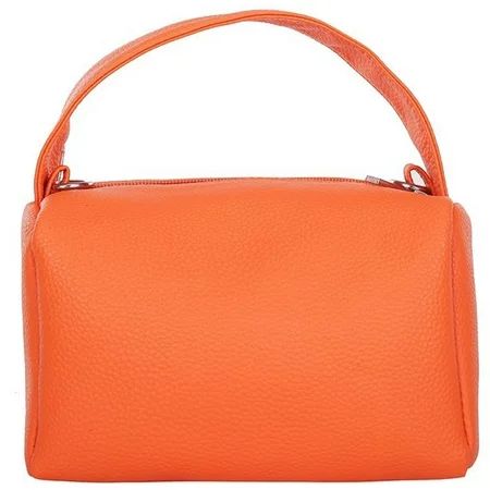 Happybear PU Leather Pure Color Shoulder Messenger Bag Casual Women Top-handle Handbags (Orange) | Walmart (US)
