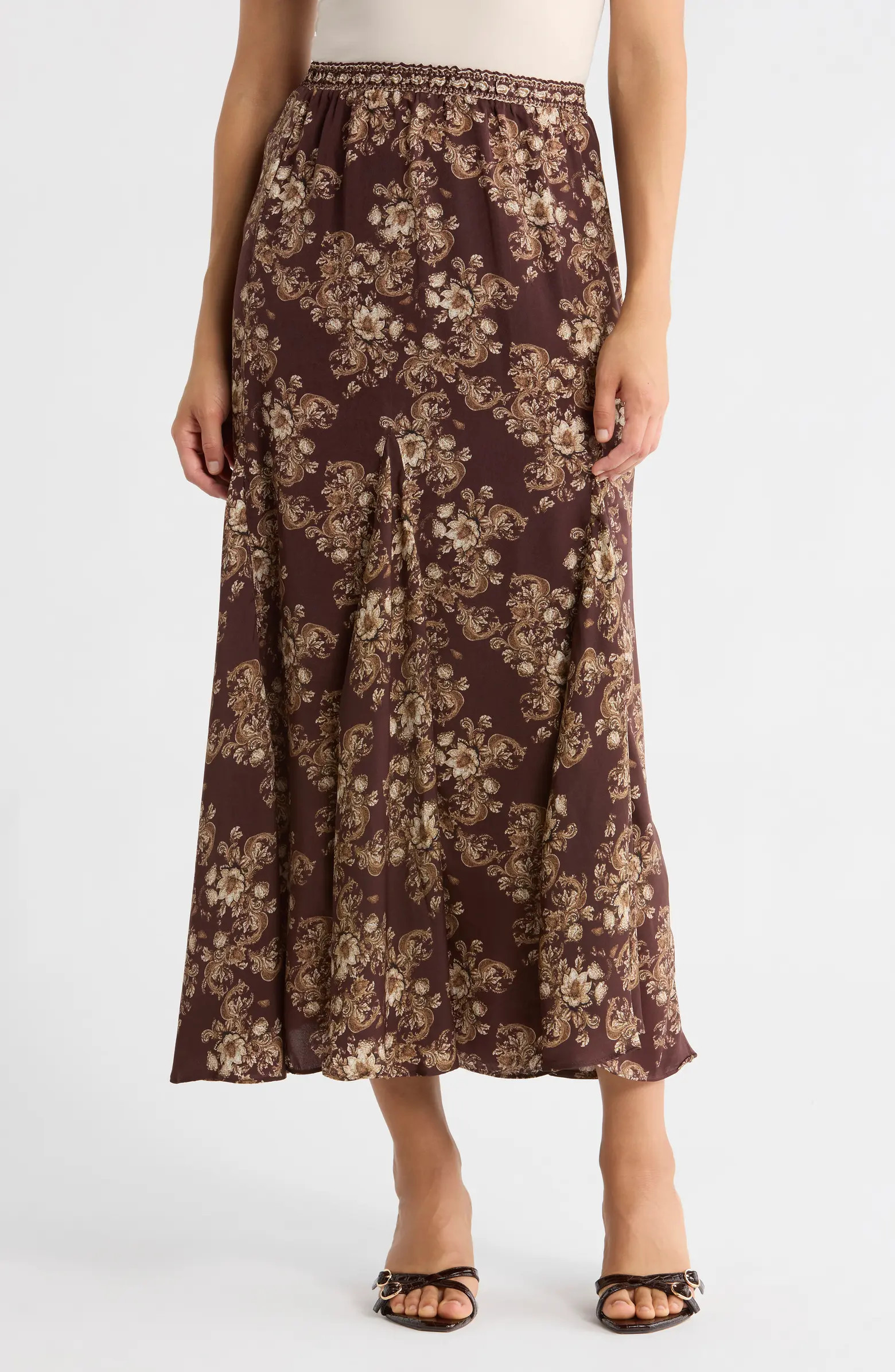 Godet Matte Satin Skirt | Nordstrom Rack
