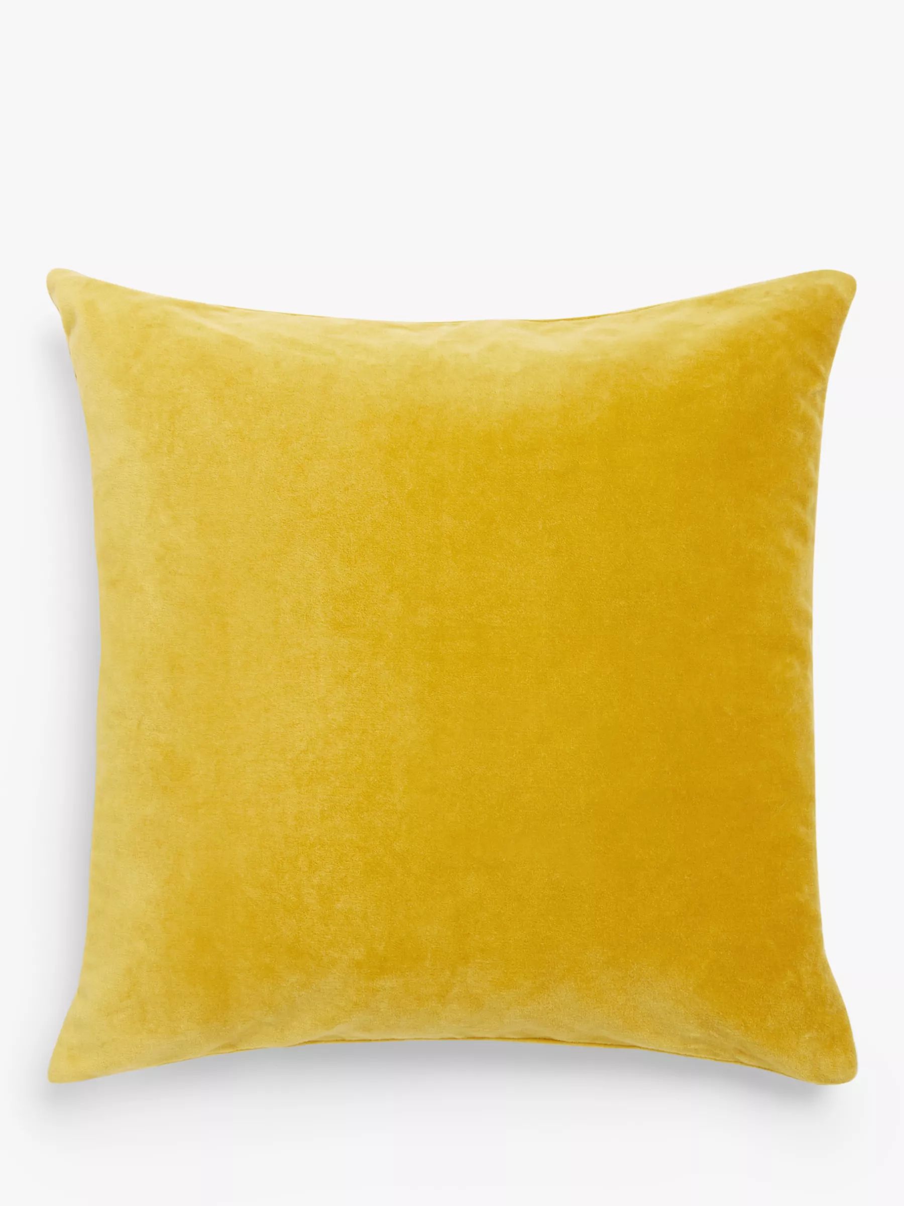 John Lewis Cotton Velvet Cushion, Gold | John Lewis (UK)