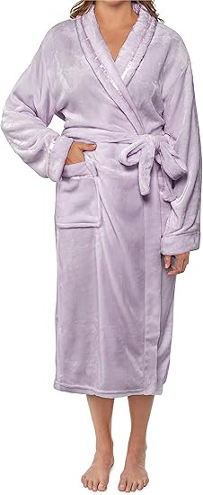PAVILIA Plush Robe Women, Fluffy Soft Bathrobe, Luxurious Fuzzy Warm Spa Robe | Amazon (US)