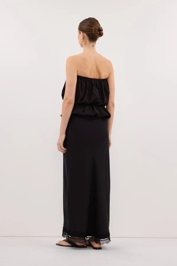 ANDREA BLACK CUPRO MIDI SKIRT | DISSH