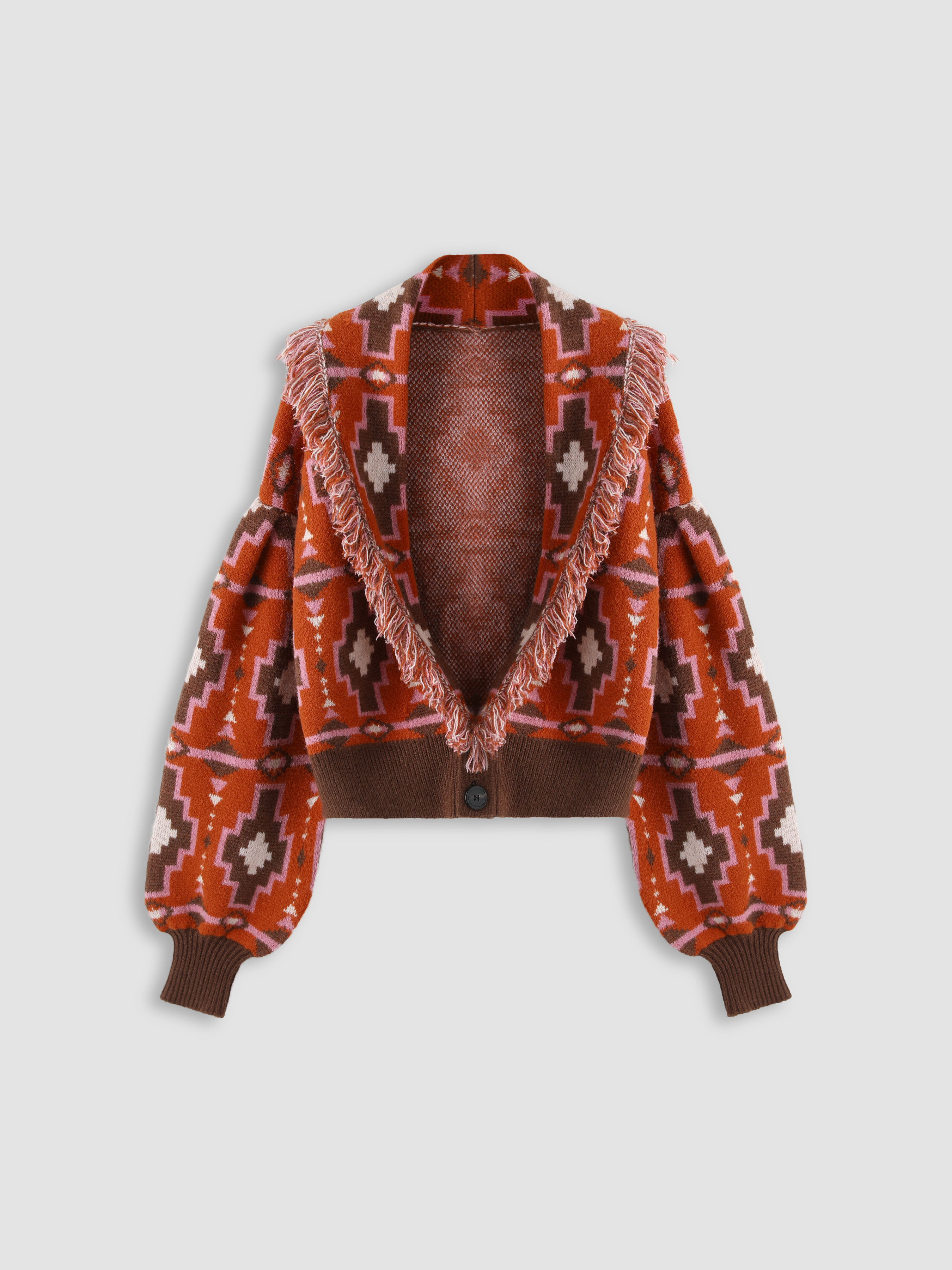 Knit Fabric Boho Sweater With Tassels | Cider