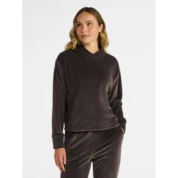 Avia Women's Rib Velour Hoodie, Sizes XS-XXXL | Walmart (US)