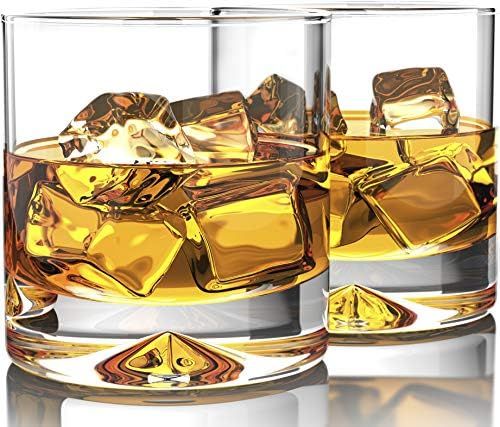 MOFADO Crystal Old Fashioned Whiskey Glasses - Classic - 12oz (Set of 2) - Thick Weighted Bottom ... | Amazon (US)