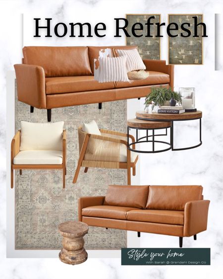 Easy Home Refresh. 
Sofa. Leather. Modern.  Traditional  