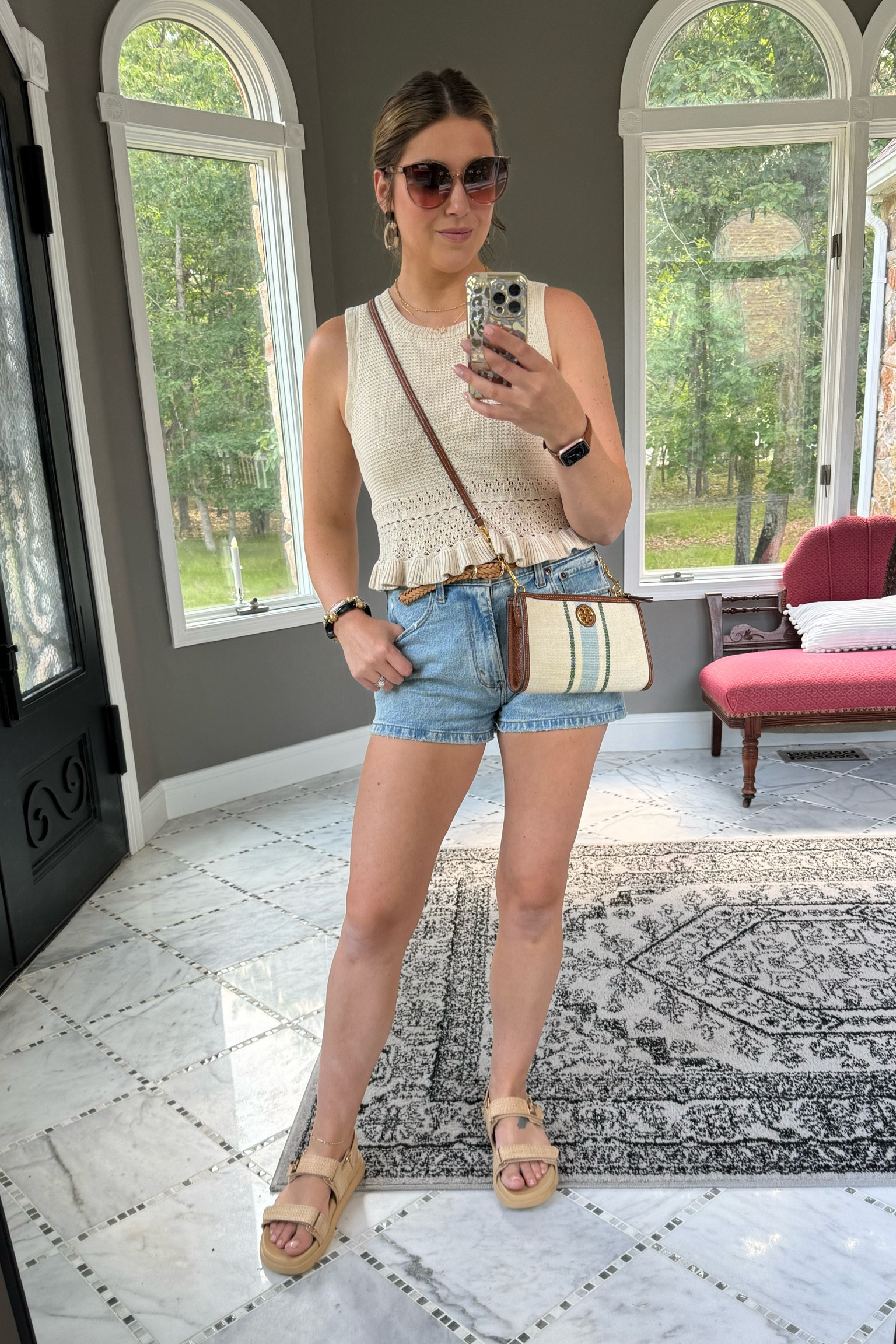 neutral outfit, SAHM outfits, SAHM looks, mom outfits, millennial outfits, over 30 style, casual style, casual look, easy outfits, over 30 mom outfits, casual outfits, everyday style, everyday looks, everyday outfits, simple outfit, affordable style, affordable fashion, affordable outfit, vanilla girl, vanilla girl aesthetic, neutral looks, neutral style, neutral outfit, crochet top, jean shorts, Abercrombie shorts  

#LTKFindsUnder50 #LTKStyleTip