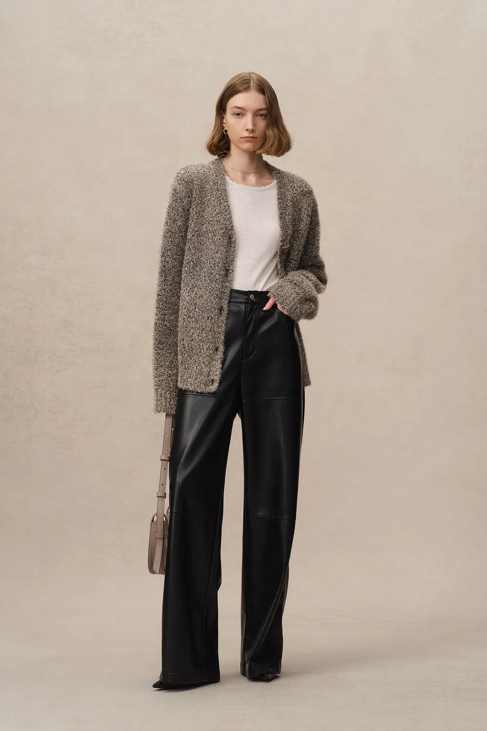 Eva Metallic Thread Cardigan in Wool-Cashmere Blend Knit | Fabrique