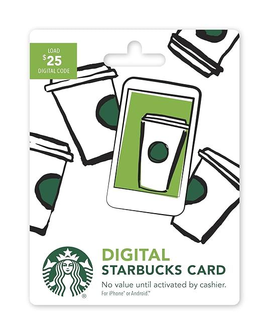 Starbucks Digital Gift Card (No Plastic Card – Enclosed Code Only) | Amazon (US)