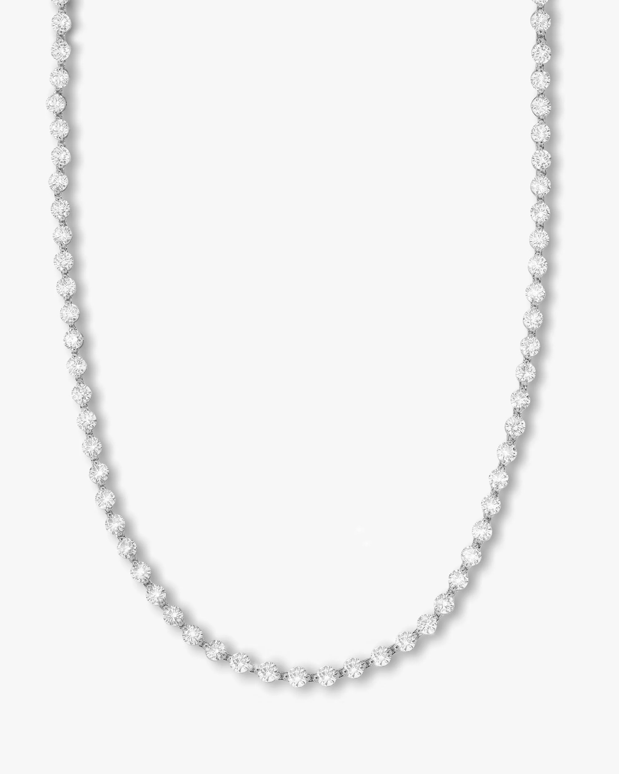 She's an Icon Tennis Necklace 18" - Silver|White Diamondettes | Melinda Maria