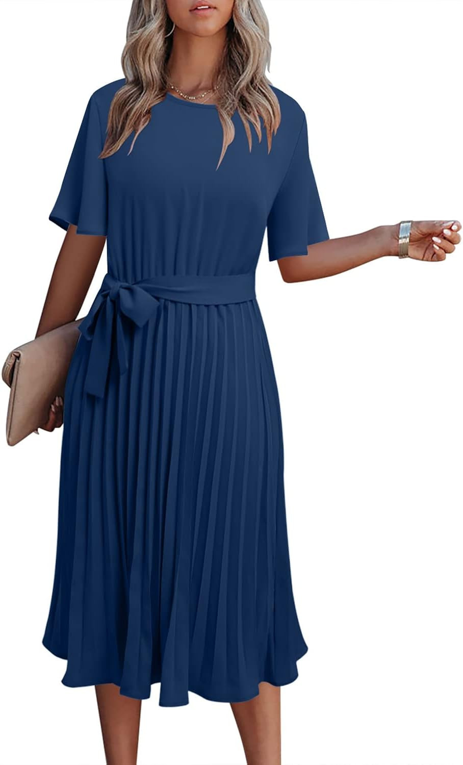 VIEACTIVEWEAR Women's Casual Summer Ruffle Long Bohemian Dress Short Sleeve Loose Plain Maxi Dres... | Amazon (US)