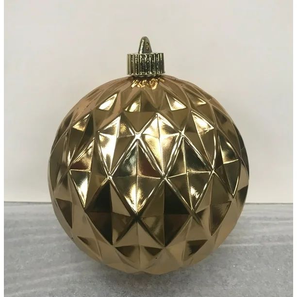 Holiday Time Gold Shiny, 6" (150mm) Shatterproof Diamond Ornaments 1 Count | Walmart (US)