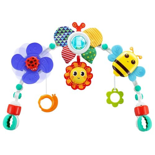 UTOPLIKEY Baby Activity Arch Toy Bar for Stroller, Bassinets and Car Seat, Adjustable Crib Toys Hanging Attachment, Sensory Development Toys with Rattles | Amazon (US)
