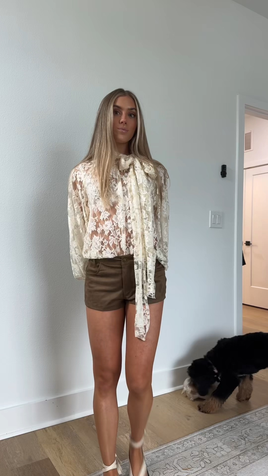 Friday night outfit! I wore my @ASTR the Label cinthya lace top with a white lace bra underneath and my @12th Tribe suede shorts (code SLOANEV10). My shoes are Amazon look for less sandals  

#LTKdayinmylife #LTKSeasonal #LTKootd