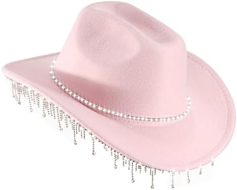 Womens Cowboy Hat Rhinestone Cowgirl Hats Wide Brim Diamond-Glitter-Western- Size:Medium-Large | Amazon (US)