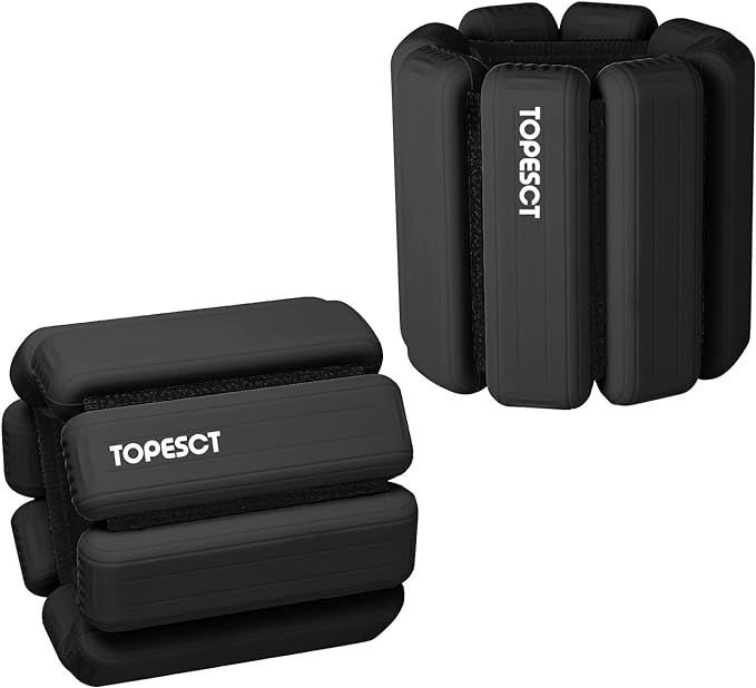 TOPESCT Adjustable Wrist Weights - Set of 2 ((1lb & 2lb)) | Wearable Wrist & Ankle Weights Bracel... | Amazon (US)