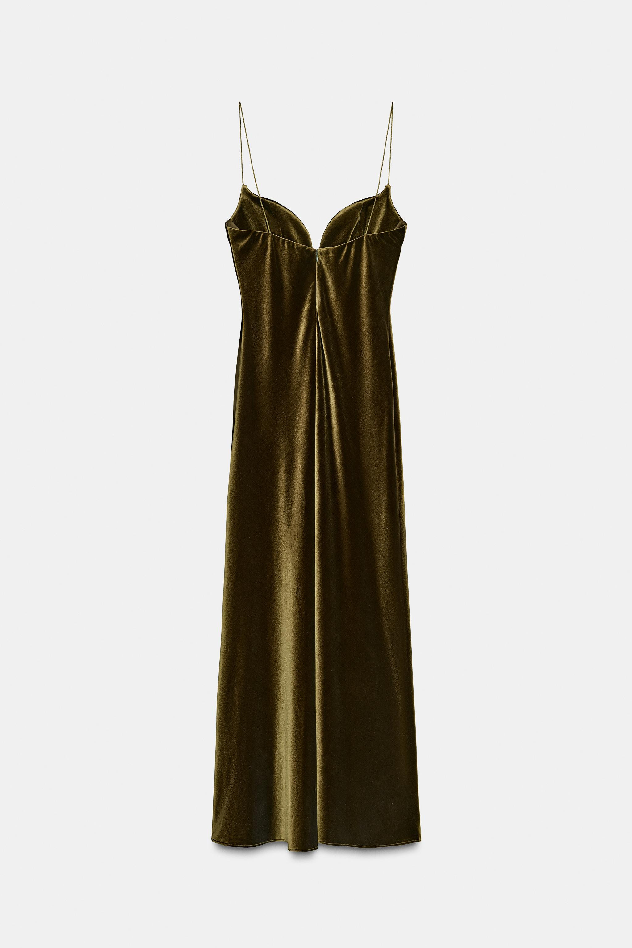 STRAPPY VELVET DRESS | Zara UK