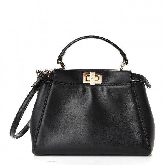 FENDI

Nappa Mini Peekaboo Iconic Satchel Black | Fashionphile