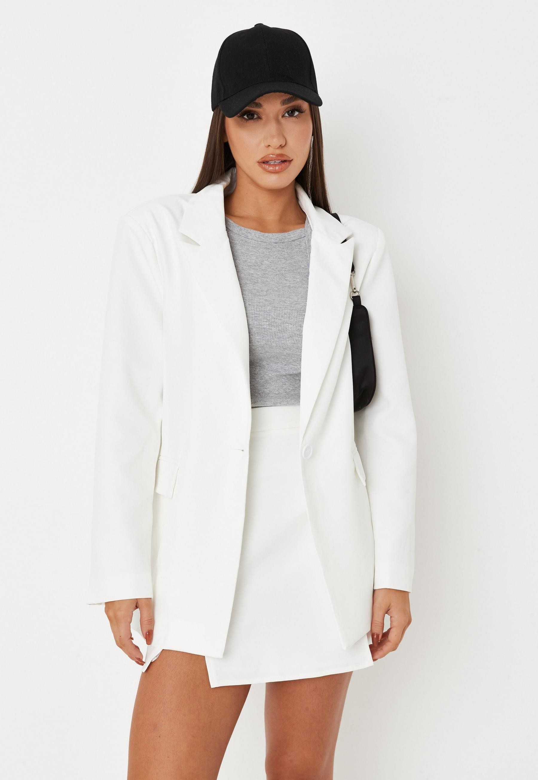 Missguided - White Tailored Oversized Blazer | Missguided (US & CA)