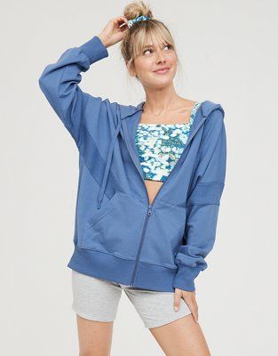 OFFLINE Terry Oversized Full Zip Hoodie | American Eagle Outfitters (US & CA)