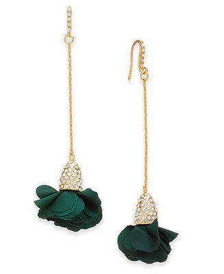 INC Fabric-Flower Drop Earrings, Created for Macy's | Macys (US)