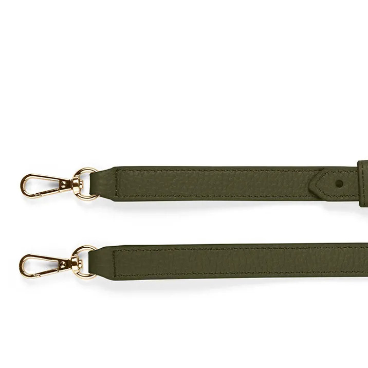 Thin Long Crossbody Strap | Full grain leather Black Onyx | Leatherology