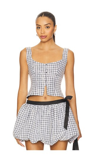 Micah Top in Black & White Gingham | Revolve Clothing (Global)