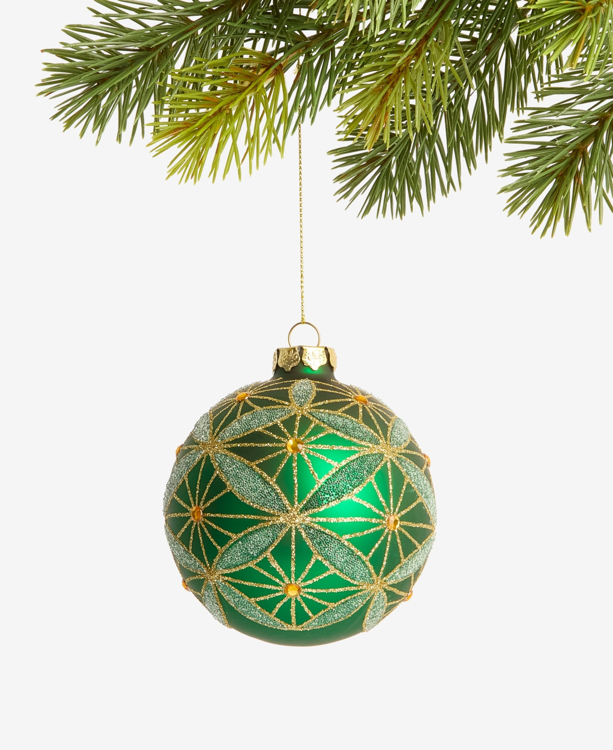 Holiday Lane Enchanted Emerald Green Glass Ball Ornament, Macy's Exclusive | Macy's