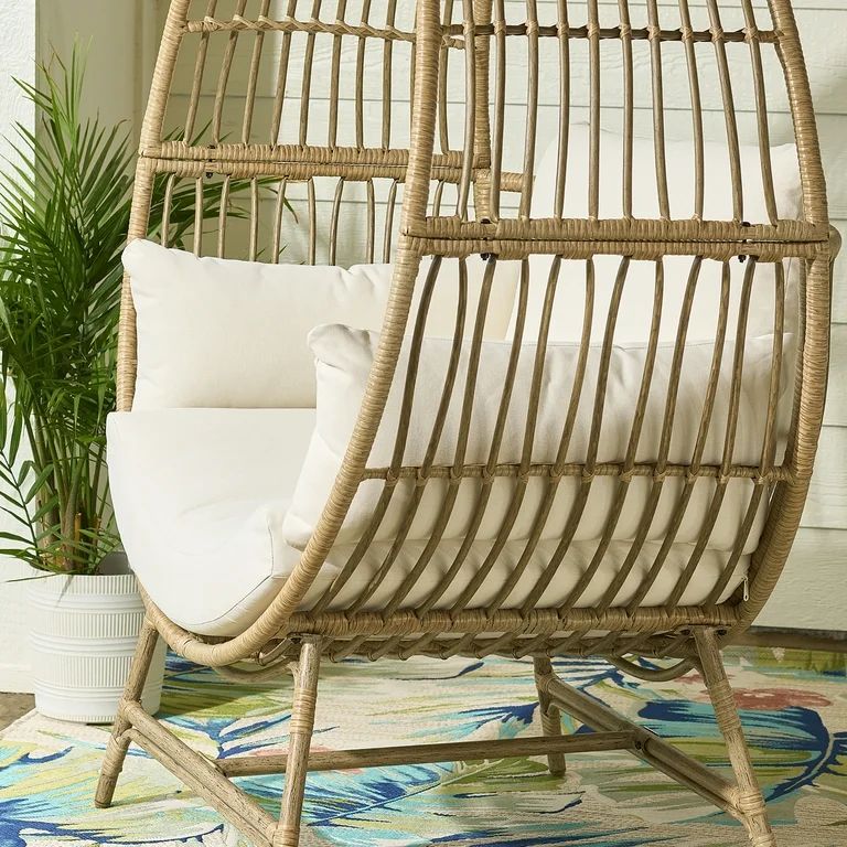 Better Homes & Gardens Bellamy Round Wicker Outdoor Egg Chair | Walmart (US)