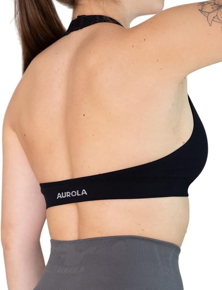 AUROLA Moon Halter Backless Sport Bra for Women Padded Active Gym Yoga Crop Top Workout Sets 3 Pi... | Amazon (US)