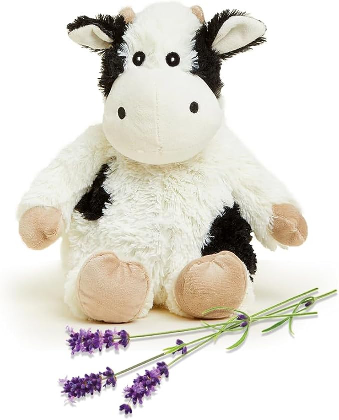 warmies Junior Microwavable & Weighted Stuffed Animals, Black and White Cow - Heated Stuffed Anim... | Amazon (US)