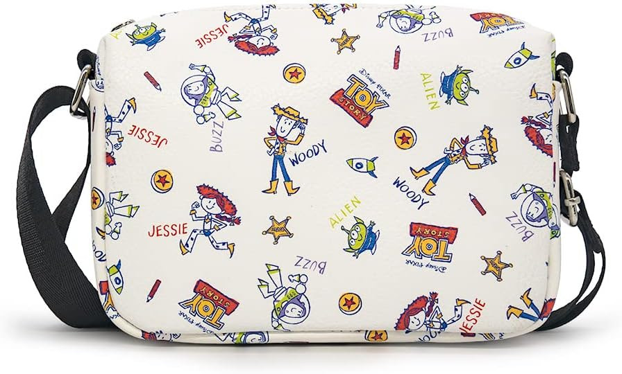 Disney Bag, Crossbody, Rectangle, Toy Story Character Doodles Collage, Multi Color, Vegan Leather | Amazon (US)